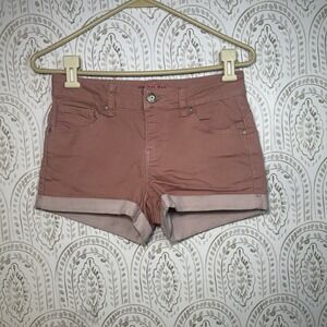 Butt, I Love You by Wax Jeans  Mauve Denim Stretch‎ Shorts Size S 28" Waist